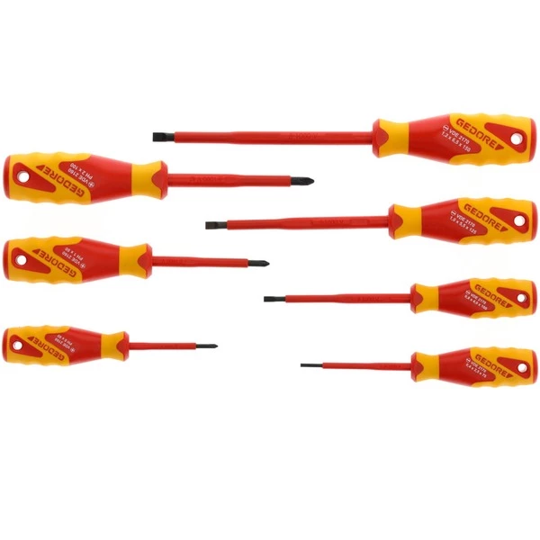 GEDORE Ensemble 7 Tournevis VDE (Rouge/Jaune, 162 Mm, 42 Mm, 575 G)