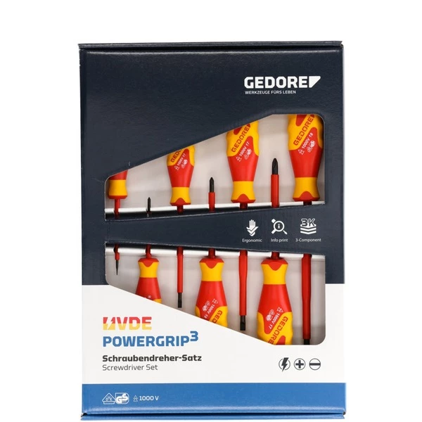 GEDORE Ensemble 7 Tournevis VDE (Rouge/Jaune, 162 Mm, 42 Mm, 575 G) – Image 2