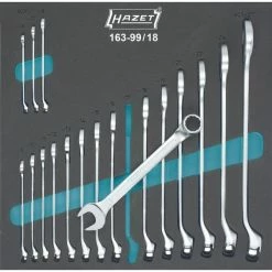 Hazet 163-99/18 Clé à Fourche, Set D'outils (6,27 Mm, Chrome, 2,67 Kg, 342 Mm, 344 Mm, 18 Pièce(s))