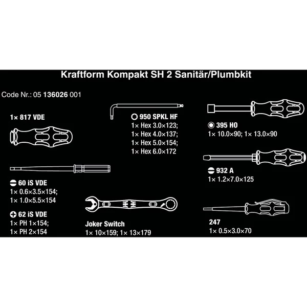 Wera 05136026001 15 Outils, Set D'outils (Noir, Acier Inoxydable, Noir, Métallique, 15 Outils) – Image 3