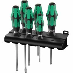 Wera Ensemble 6 Tournevis Kraftforme, Lasertrip 334/6 (Noir/Vert, Noir/Vert)