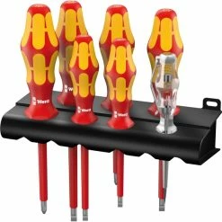 Wera Ensemble 7 Tournevis VDE 160i/7 (Rouge/Jaune, Avec Testeur De Tension)