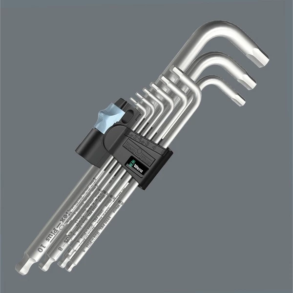 Wera Ensemble Clés Allen 9 Pièces 3950 PKL/9, Tournevis (Acier Inoxydable, 1.5mm Jusqu'à 10mm) – Image 5