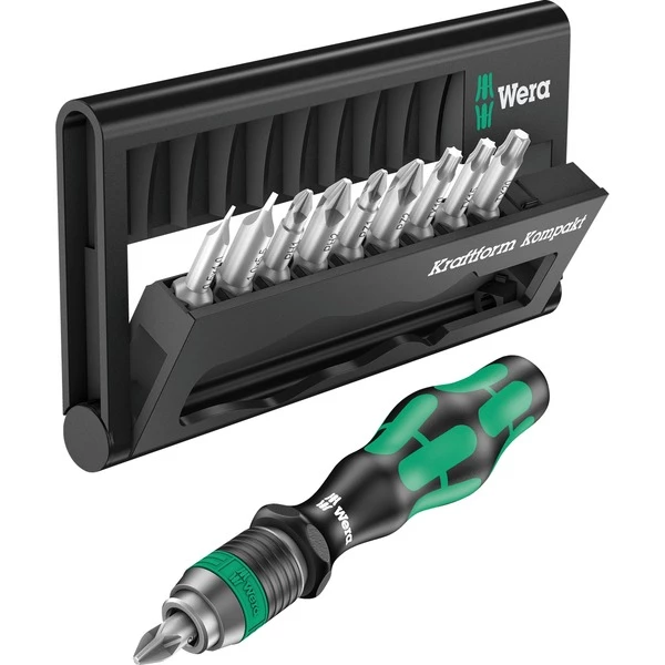 Wera Ensemble D'embouts Kraftform Compacte 10, Set D'embouts De Vissage (Noir/Vert, Tournevis Porte Embouts Et Embouts) – Image 2