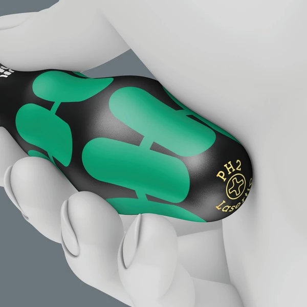 Wera Ensemble Tournevis 334/335/6 Kraftforme Plus, Lasertip Avec Râtelier (Noir/Vert, 6 Pièces) – Image 3