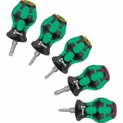 Wera Stubby Set 1 Unique Tournevis Porte-embout (Noir/Vert, 115 Mm, 39 Mm, 114 Mm, 227 G, Noir/Vert)
