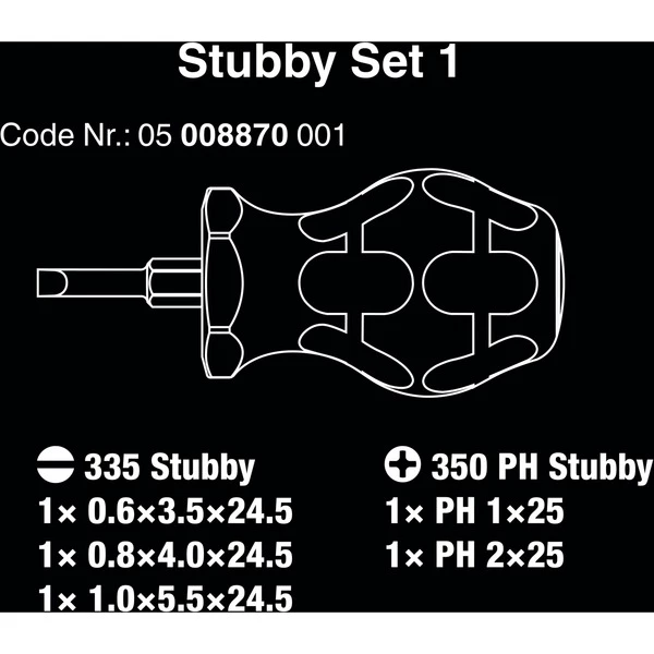 Wera Stubby Set 1 Unique Tournevis Porte-embout (Noir/Vert, 115 Mm, 39 Mm, 114 Mm, 227 G, Noir/Vert) – Image 4