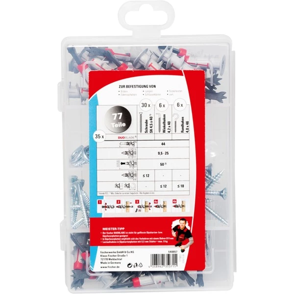 Fischer 548857, Cheville (Gris Clair/Rouge) – Image 3