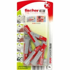 Fischer DUOPOWER 10x50 K, Cheville (Gris Clair/Rouge)