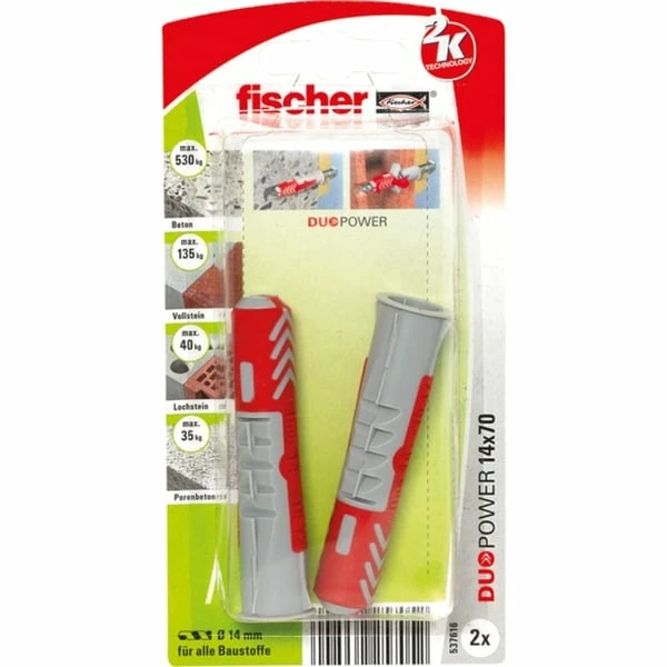Fischer DUOPOWER 14x70 K, Cheville (Gris Clair/Rouge)