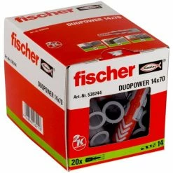 Fischer DUOPOWER 14x70, Cheville (Gris Clair/Rouge)