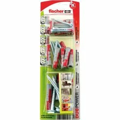 Fischer DUOPOWER 6/8/10 K, Cheville (Gris Clair/Rouge)