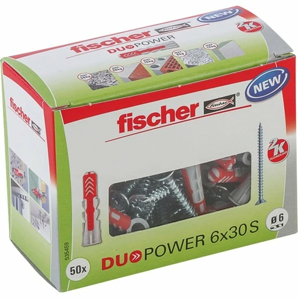 Fischer DUOPOWER 6x30 S LD, Cheville (Gris Clair/Rouge)