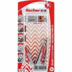 Fischer DUOPOWER 8X40 S A2 K DE, Cheville (Gris Clair/Rouge)