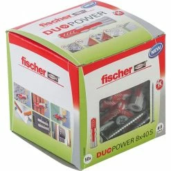 Fischer DUOPOWER 8x40 S LD, Cheville (Gris Clair/Rouge)