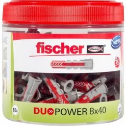 Fischer DUOPOWER 8x40, Cheville (Gris Clair/Rouge)