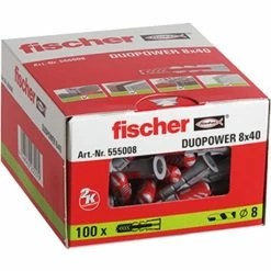 Fischer DUOPOWER 8x40, Cheville (Gris Clair/Rouge)