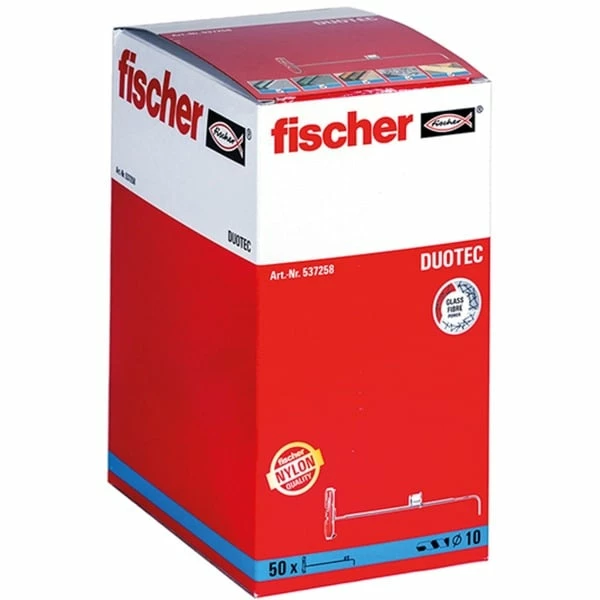 Fischer DUOTEC 10, Cheville (Gris Clair/Rouge)