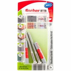 Fischer DuoSeal 8x48 S PH TX A2, Cheville (Gris Clair/Rouge)