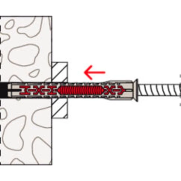 Fischer DuoXpand 10x100 T, Cheville (Gris Clair/Rouge) – Image 4