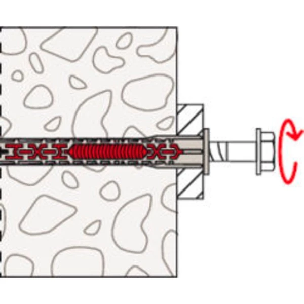 Fischer DuoXpand 10x120 FUS R, Cheville (Gris Clair/Rouge) – Image 5