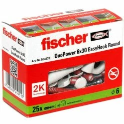 Fischer EasyHook Round DuoPower 6x30, Cheville (Blanc)