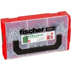 Fischer FIXtainer 175 Pièce(s) Kit De Vissage, Cheville (Gris Clair, Kit De Vissage, Noir, Gris, Rouge, Argent, 175 Pièce(s))