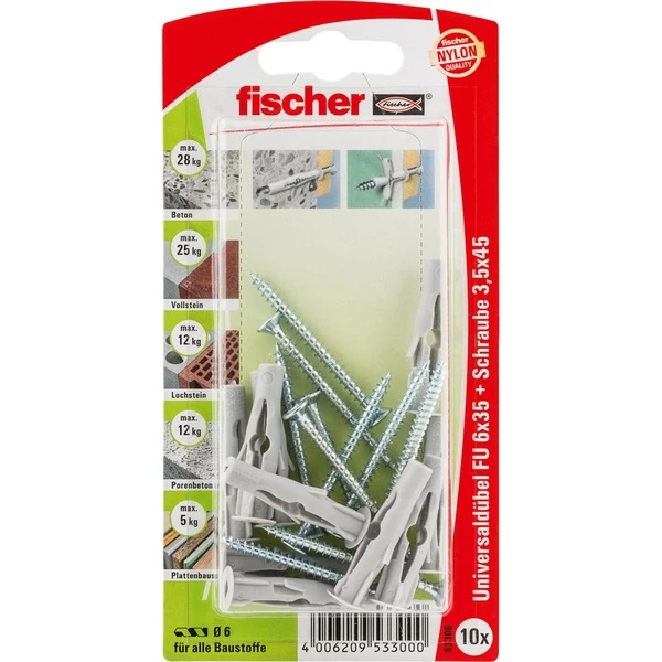 Fischer FU 6x35 S K, Cheville (Gris)