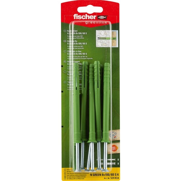 Fischer N GREEN 8x100/60 S K, Cheville (Vert)