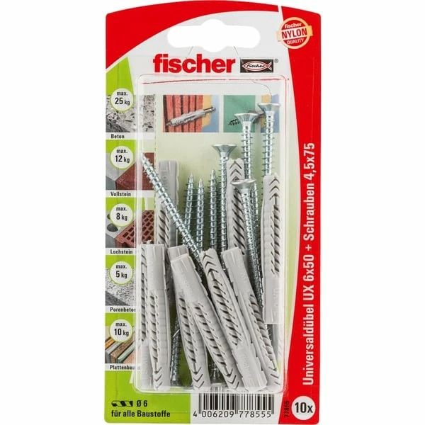 Fischer UX 6x50 S K, Cheville (Gris Clair)