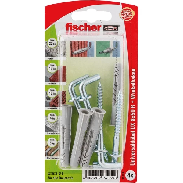 Fischer UX 8x50 WH K, Cheville (Gris Clair)